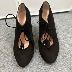 Kate Spade Black Suede Heel with Tassels